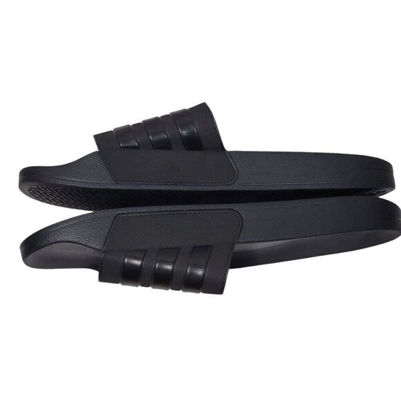 Adidas Adilette Slides Mens Size 18 Black 3 Stripe Shoes Sandals Beach Water NEW main image 2